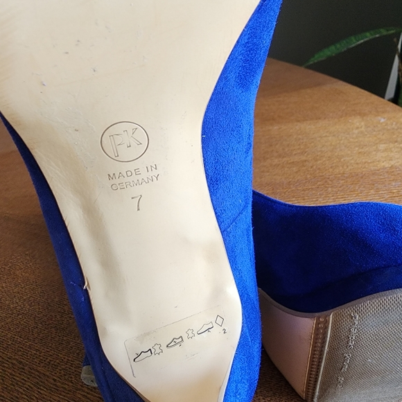 Peter Kaiser Blue Suede Heels - Picture 6 of 7